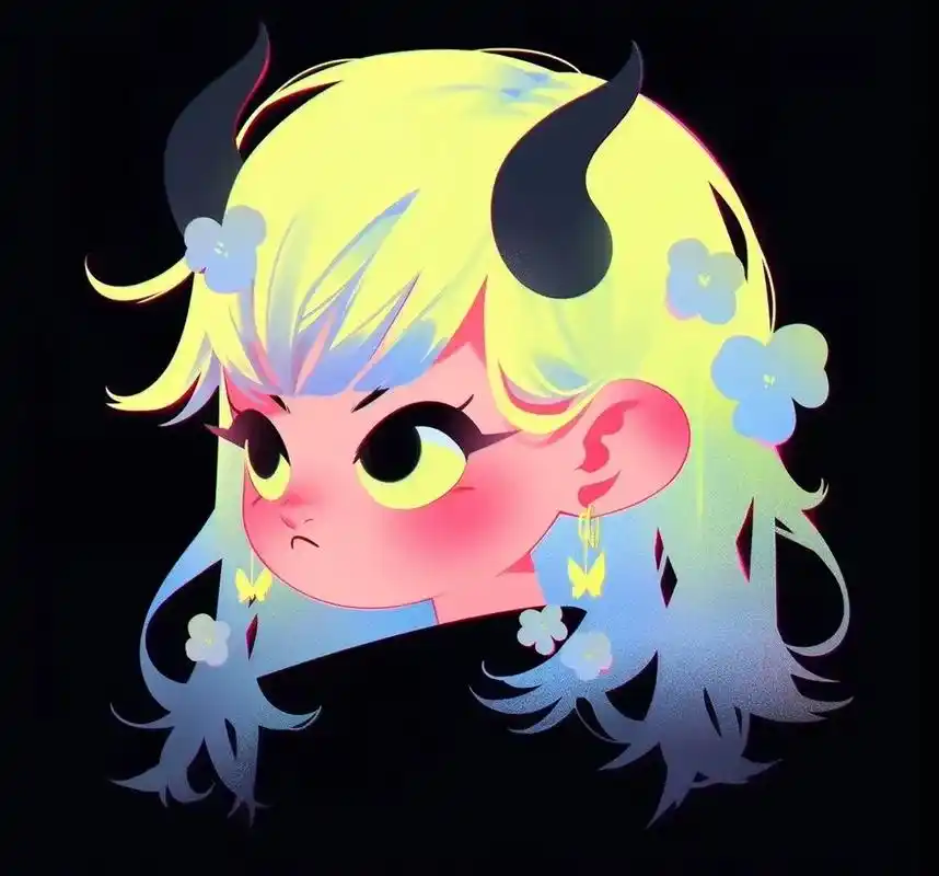 小恶魔系列之二 除了大姐姐 甜妹也是香的!#约稿 #卡通头像 - 抖音