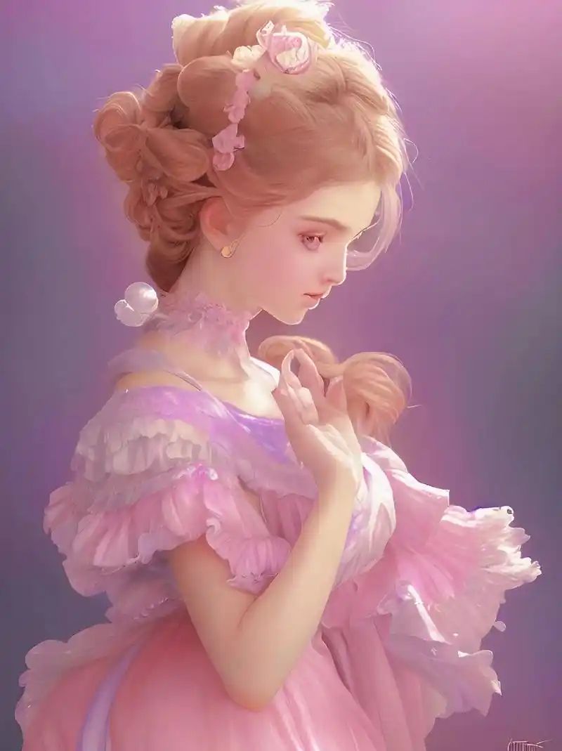 视觉分享23ai插画生成甜美梦幻公主