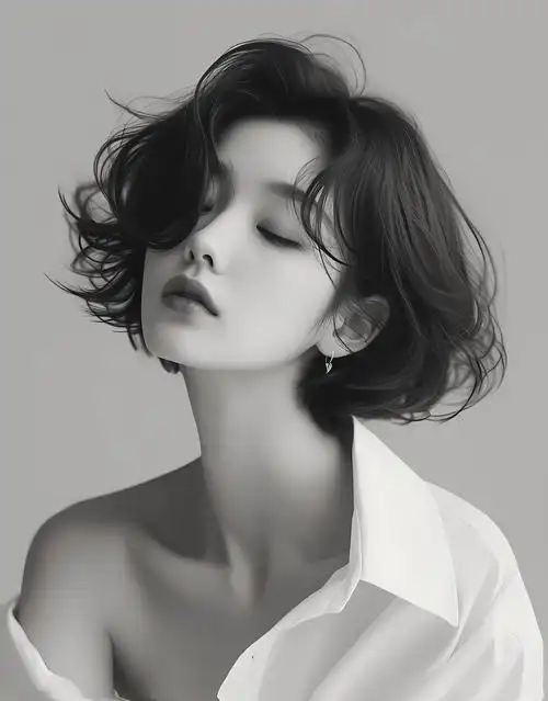 御姐风 高级感 美女#女生短发发型 减龄发型