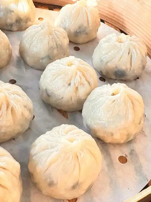 包子嘟妈做的无肉也欢两款素馅烫面包子