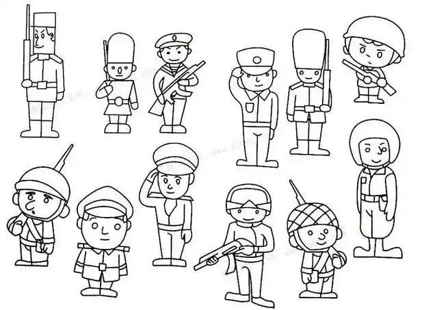 士兵儿童画士兵画法简笔画怎么画步骤教程军人的简笔画儿童画军人幼儿