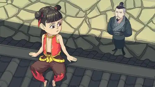 自己动手画了李靖和哪吒踢毽子的小片段