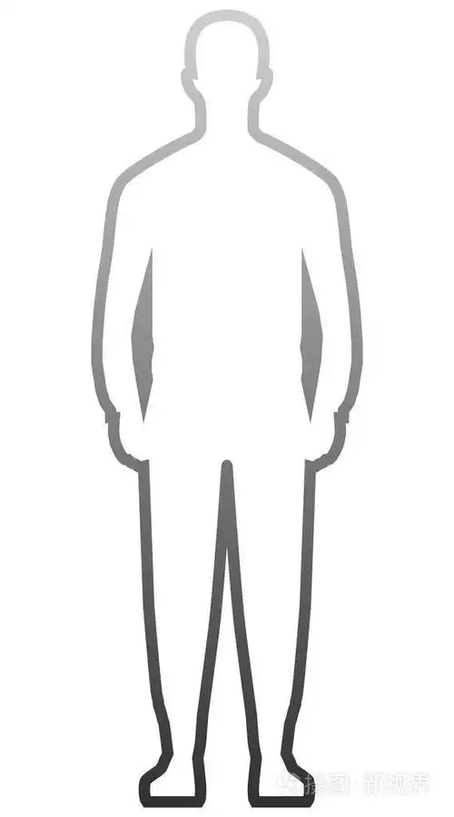 男子站立轮廓灰色渐变轮廓孤立矢量插图插画-正版商用图片188koj-摄图