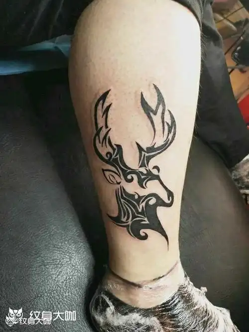 腿部图腾_纹身图案手稿图片_樊雨的纹身作品集