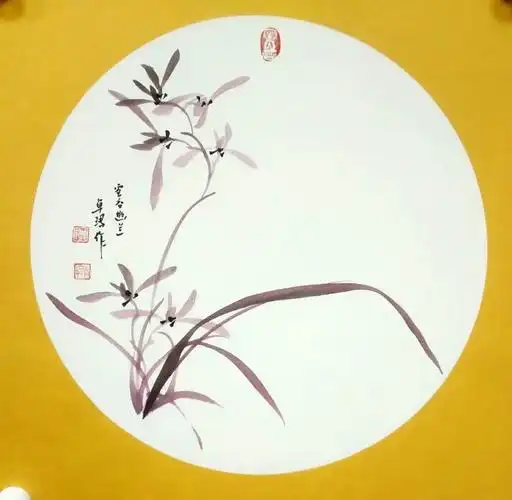 职业画家卓玛玉措的国画兰花作品欣赏