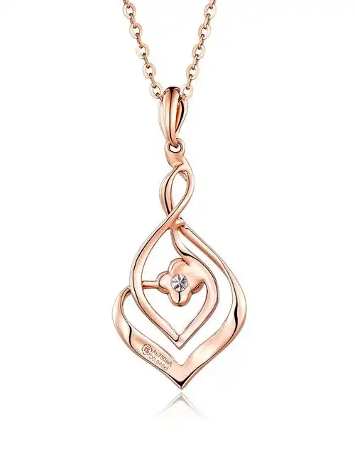 六福珠宝 18k金心悦钻石吊坠