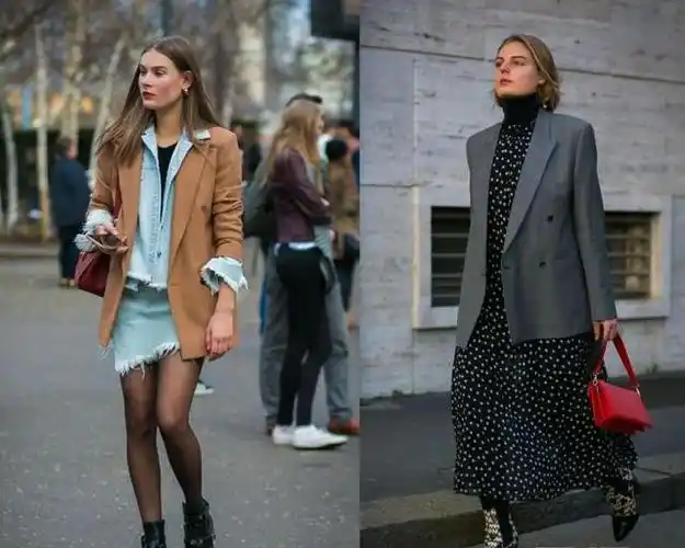 西装配裙子的三种流行穿搭方法,竟然美得不得了!