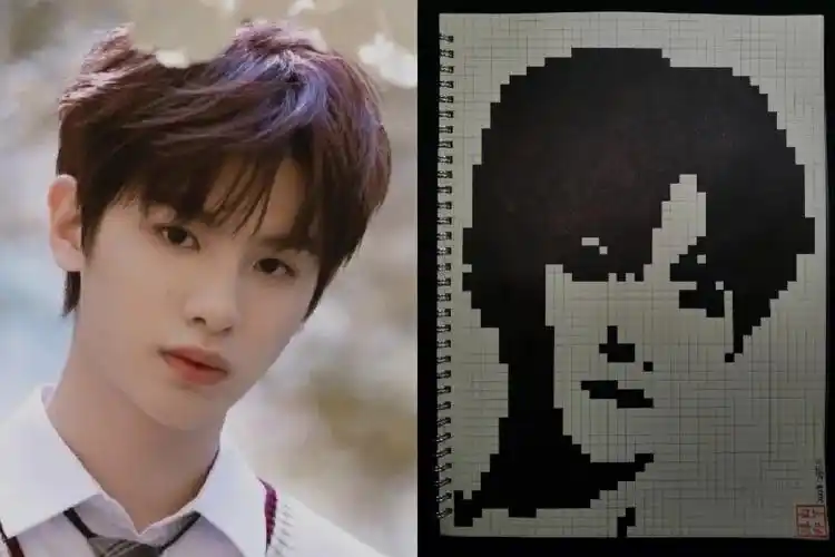 "从少年变成一颗星星78"临摹非原创93芒果乐a4网格本5mm格子54