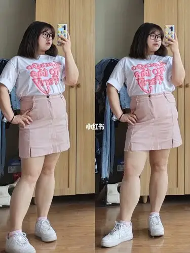 155cm 150斤| 胖mm 粉红少女穿搭94_穿搭_短裙_短袖_粉红少女_粉红