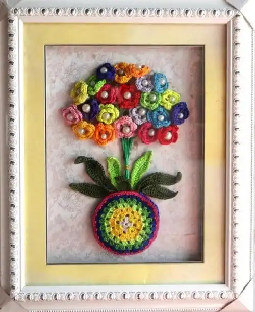 钩针装饰画,优雅,精致,美丽