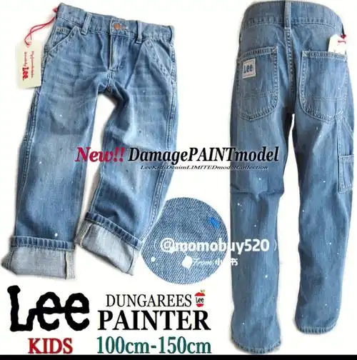 日本lee限定款泼墨牛仔裤