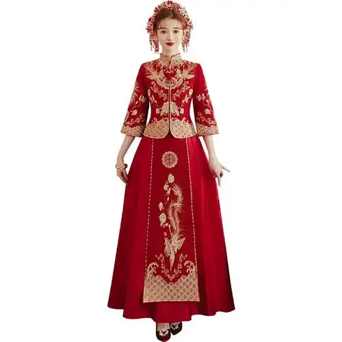 小个子敬酒服冬季中式秀和服嫁衣结婚礼服新式42秀禾服新娘新款