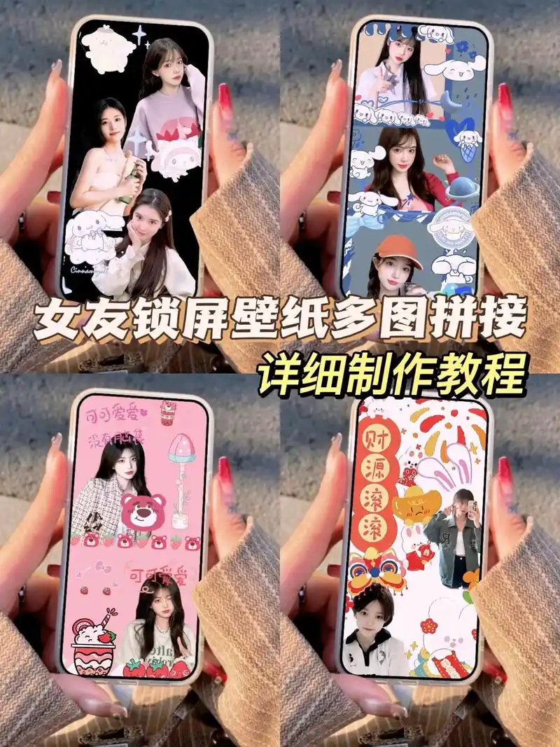 女友锁屏壁纸多图拼接.