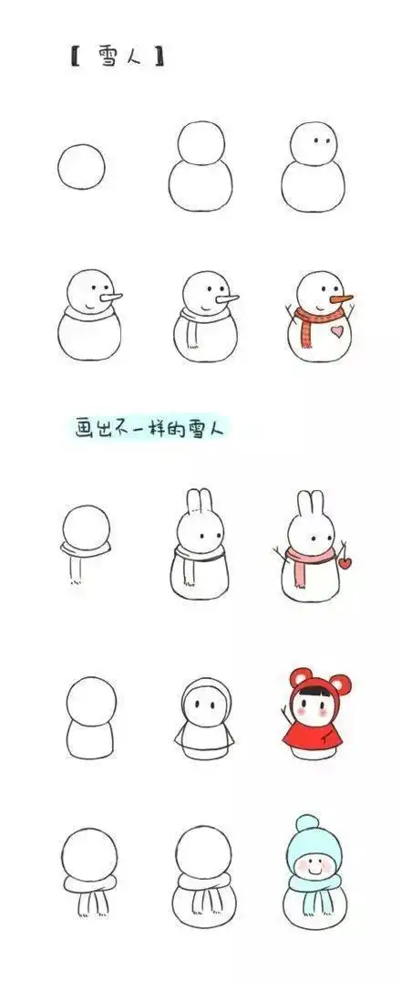 一组超萌的简笔画手帐小插画简笔画教程