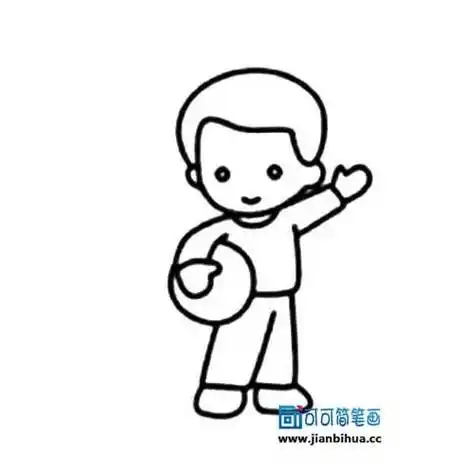 儿童简笔画人物男孩侧身