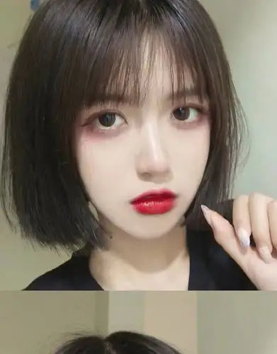 假发女短发自然少女逼真蓬松bobo头网红空气刘海短直发学生锁骨发 你