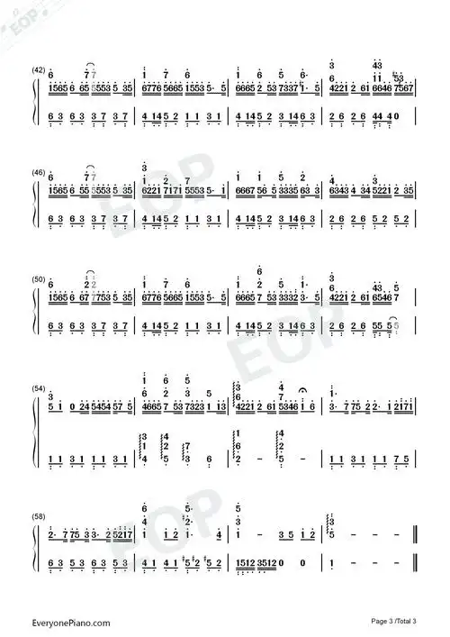 钟无艳谢安琪双手简谱预览3