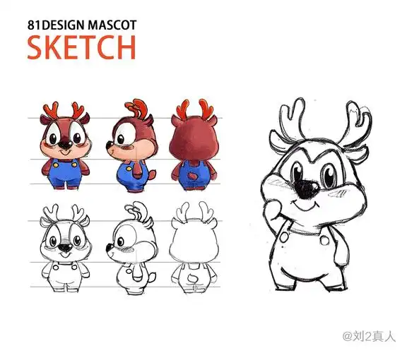 鹿吉祥物设计|平面|ip形象|八一老师简笔画_原创作品-站酷zcool