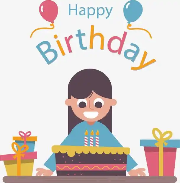开心过生日的女孩