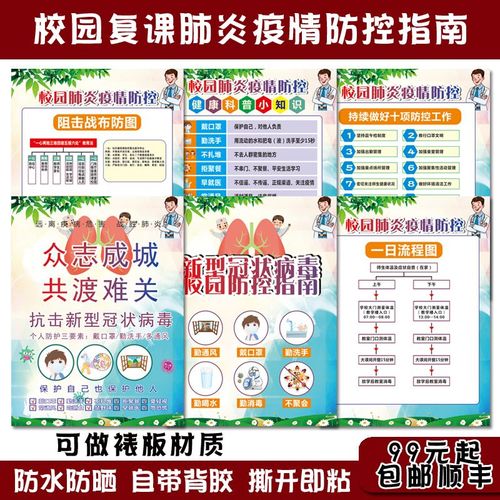 2020学校幼儿园防疫宣传海报中小学复课疫情防控冠状病毒知识宣传