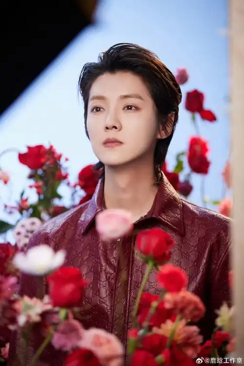 好像王子一样鹿哥又又又又又帅了!#鹿晗玫瑰花海图