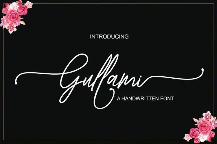 现代创意艺术书法字体英文连体字体下载 gullami script - 一流设计网