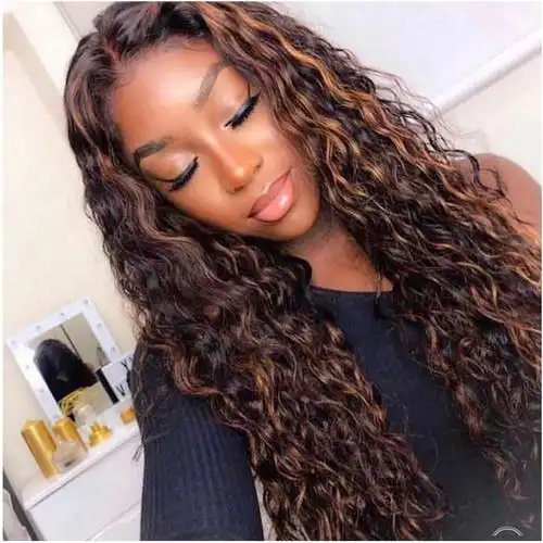 女生长发卷发发型图片