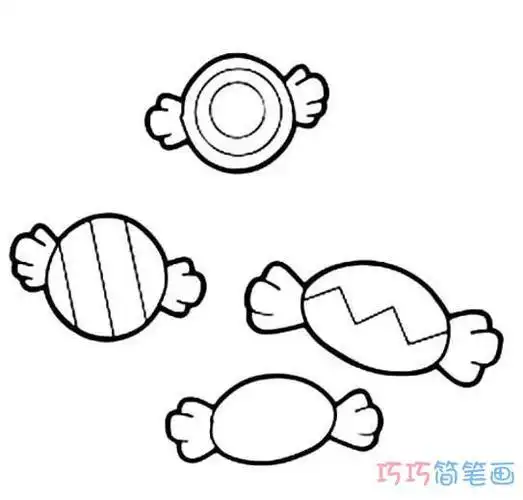 糖果画法简笔画图片 糖果画法简笔画图片可爱 简笔画图片大全-普车都