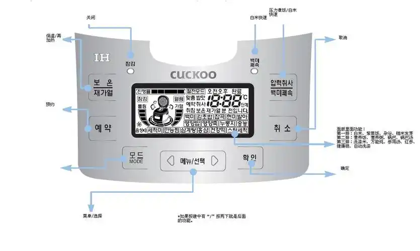 求福库cuckoo电饭煲型号 hmxg1010fp中文说明书