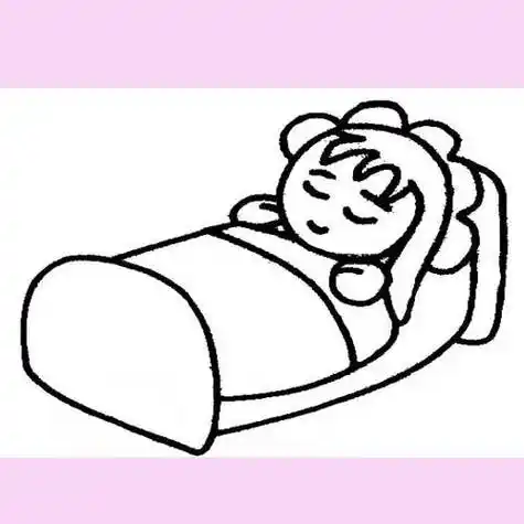 睡觉的女孩简笔画小女孩睡觉的图片