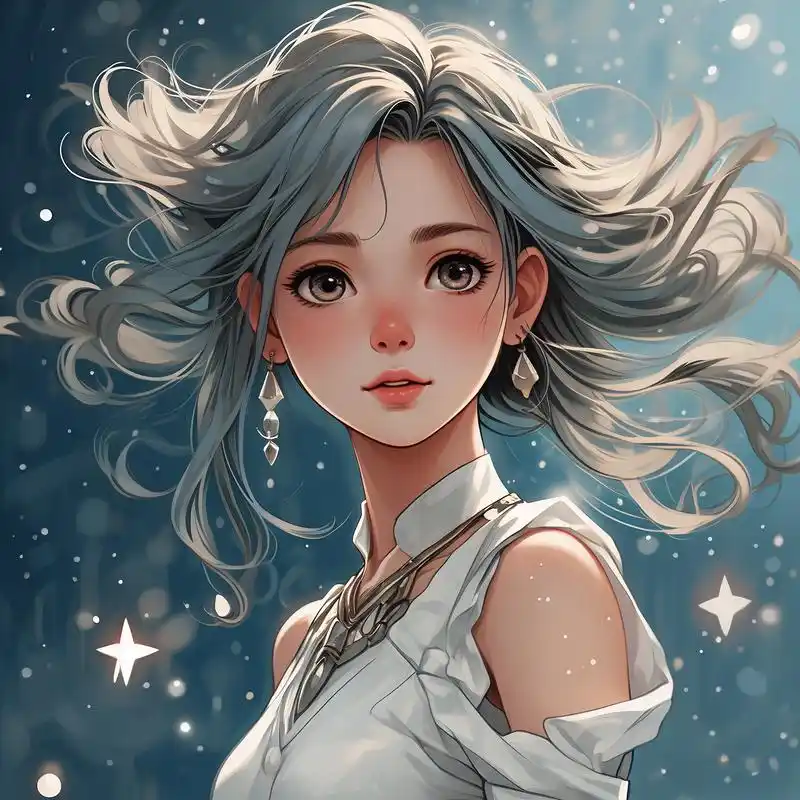 91水瓶座漫画少女头像78 来看看这款超可爱的水瓶座漫画少女头像