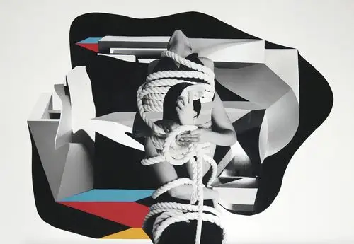 巴西艺术家gustavoamaral创作探索人类形态的混合媒介拼贴画