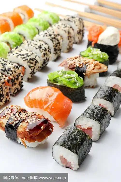 寿司,白色背景,精神振作,传统,配方
