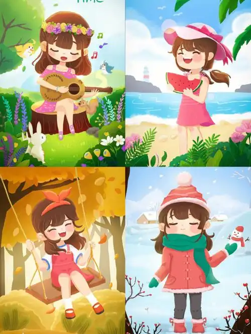 四季人物主题插画76