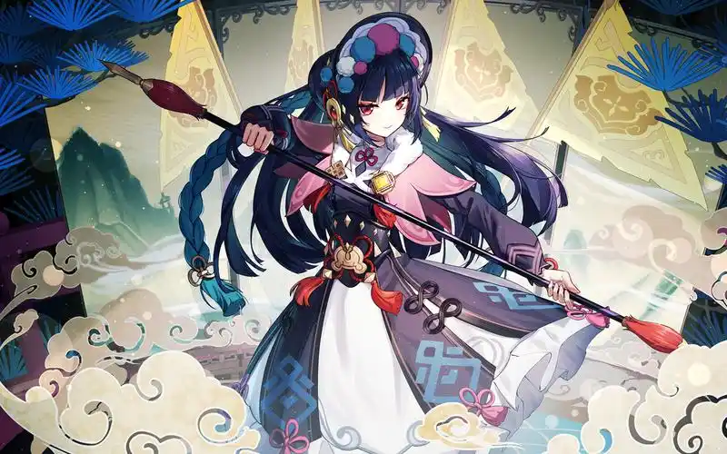 原神冲击动漫女孩拿刀电脑壁纸图片