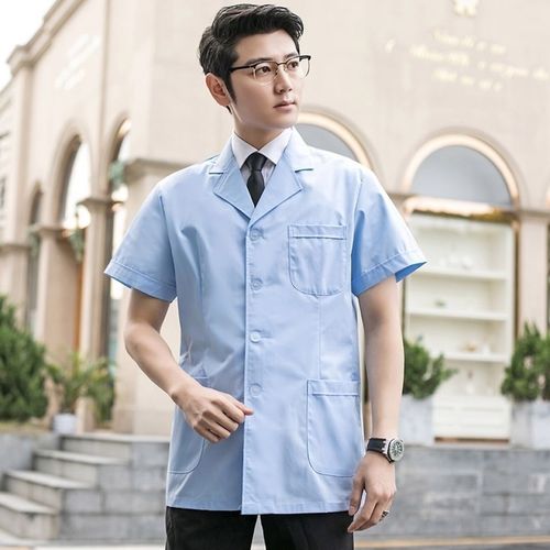 白大褂短袖薄夏季男医生医师长袖厚医院牙科小褂半袖短款工作服