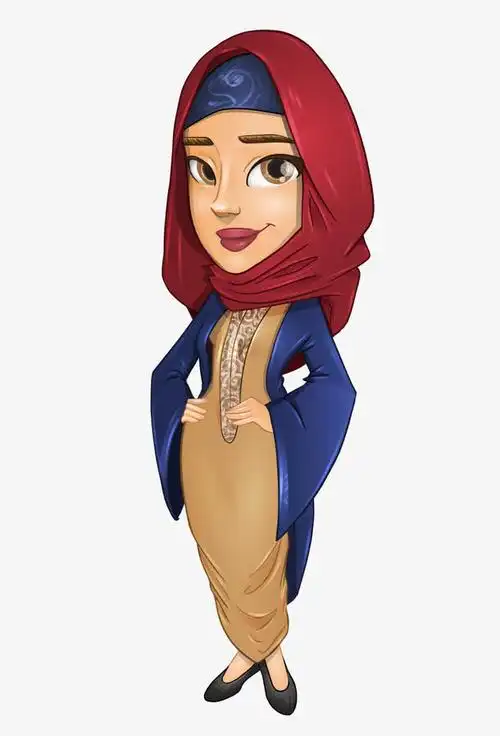 卡通手绘漂亮阿拉伯女孩