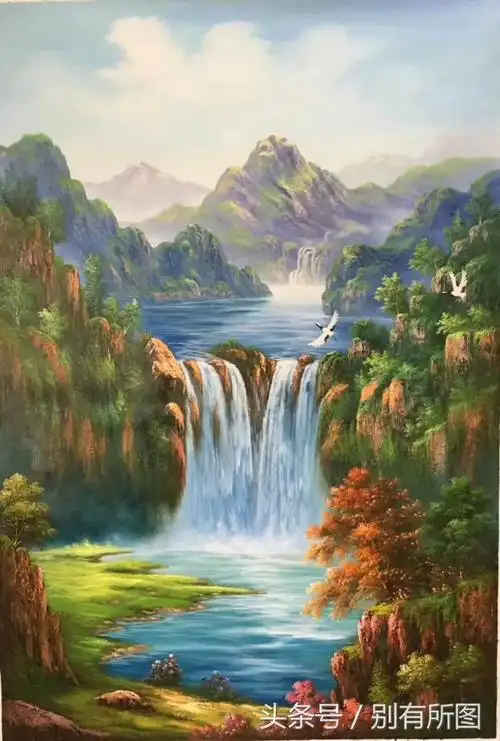 中国诗意山水油画7幅