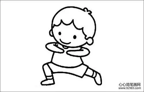 幼儿简笔画晨间锻炼儿童课间十分钟活动简笔画感受运动的快乐画踢足球