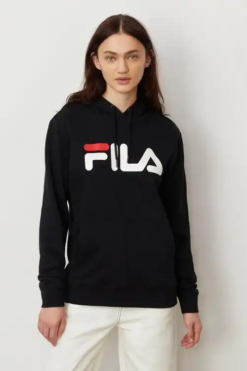 斐乐/fila秋冬经典款女士卫衣简约字母时尚纯色长袖连帽套头上衣