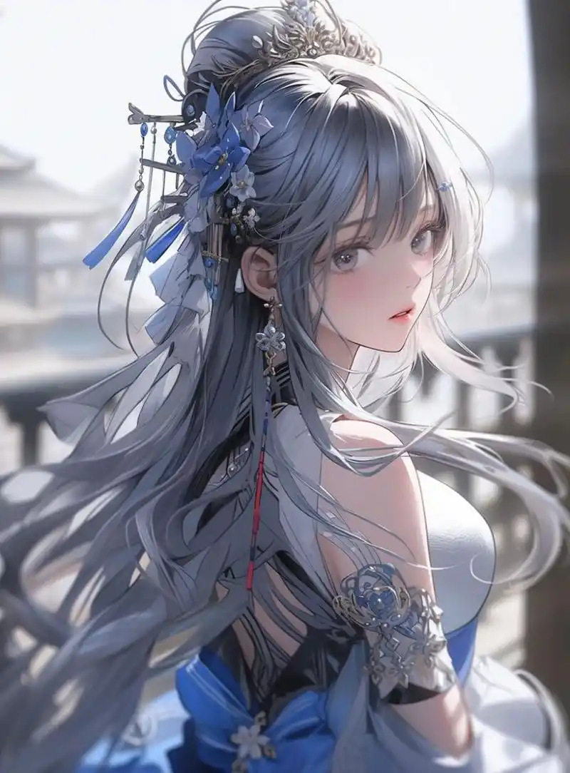 银发控看过来～惊艳银发古风女孩 神秘超拽帅气女神头像 银发搭配古风