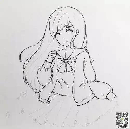 动漫美少女简笔画 动漫美少女简笔画古风