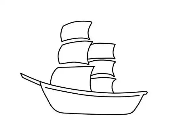 帆船简笔画 帆船怎么画简单又漂亮 - 童乐福儿童网