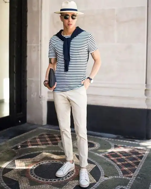 敢穿白裤子的男人都很自信!