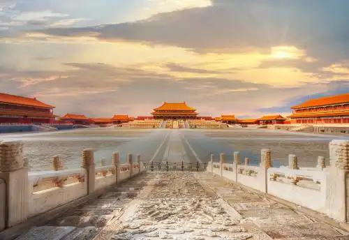 无人的北京故宫太和殿全景图