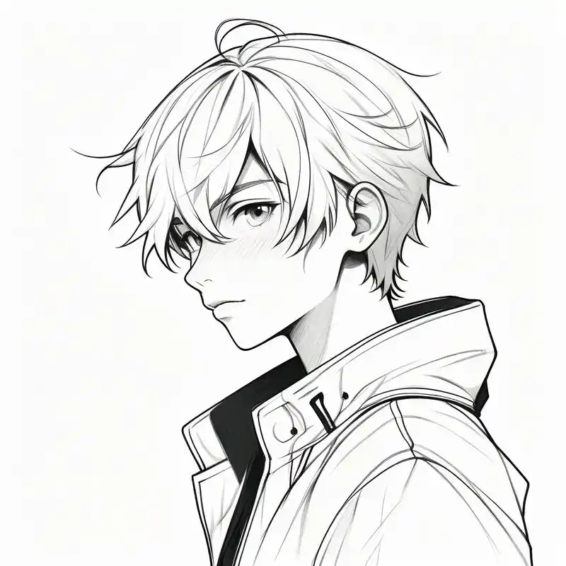 探索黑白素描的魅力,以细腻的笔触勾勒男生的侧脸轮廓