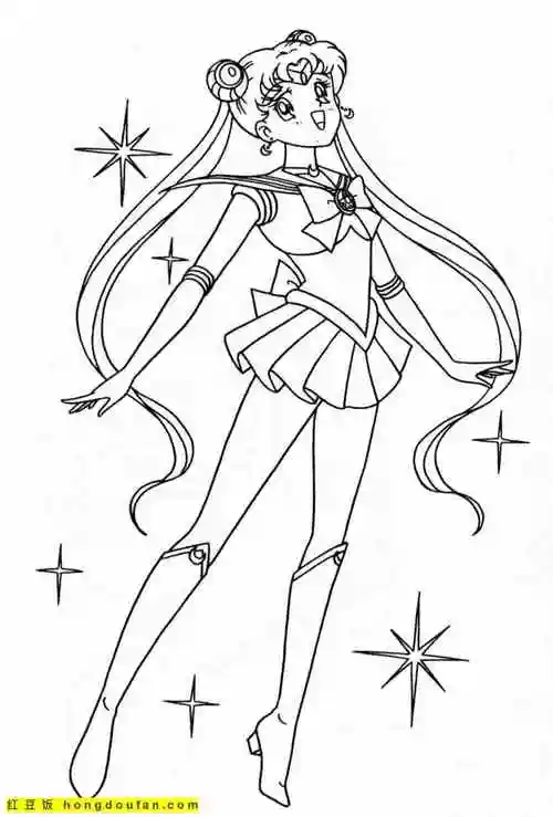 10张优雅迷人的月亮公主二次元公主涂色图片