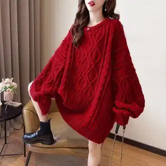 福沛缘胖mm200300斤胖妹加肥加大码女装毛衣针织衫2特红色女卫衣别致
