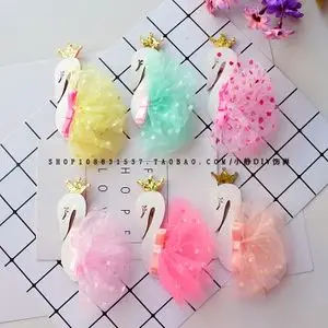 diy发饰自制材料 布艺天鹅 手工制作发卡发夹儿童女宝头饰品配件