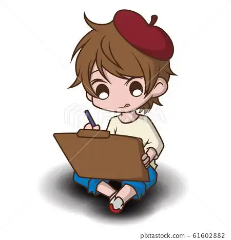 插图素材: cute artist cartoon character. job concept. 查看全部
